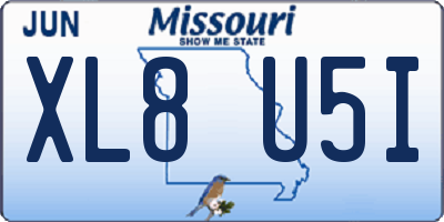 MO license plate XL8U5I