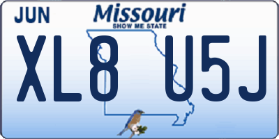 MO license plate XL8U5J