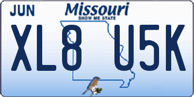 MO license plate XL8U5K