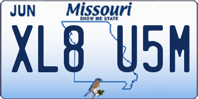 MO license plate XL8U5M