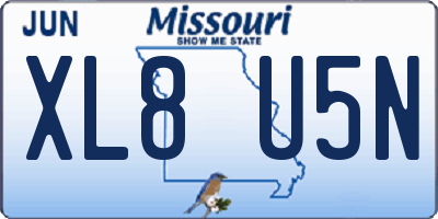 MO license plate XL8U5N