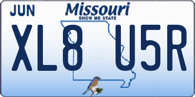 MO license plate XL8U5R