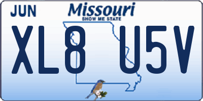 MO license plate XL8U5V