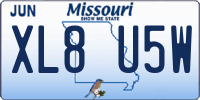 MO license plate XL8U5W