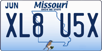 MO license plate XL8U5X