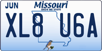 MO license plate XL8U6A