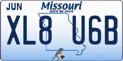 MO license plate XL8U6B