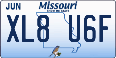 MO license plate XL8U6F