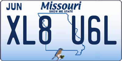 MO license plate XL8U6L