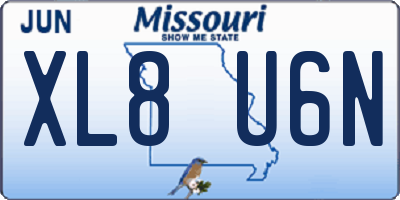 MO license plate XL8U6N