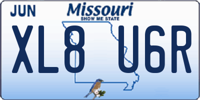 MO license plate XL8U6R