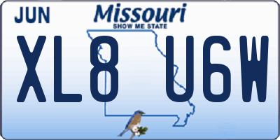 MO license plate XL8U6W