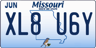 MO license plate XL8U6Y