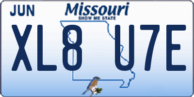 MO license plate XL8U7E