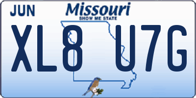 MO license plate XL8U7G