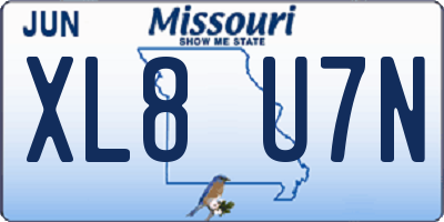 MO license plate XL8U7N