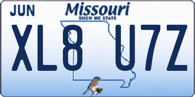MO license plate XL8U7Z