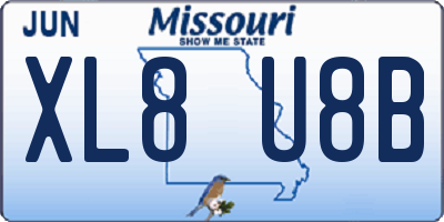 MO license plate XL8U8B