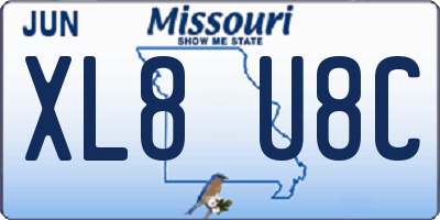 MO license plate XL8U8C