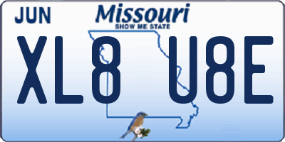 MO license plate XL8U8E