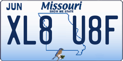 MO license plate XL8U8F