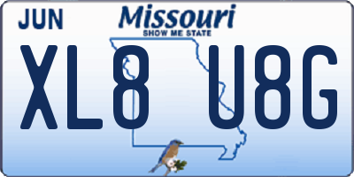 MO license plate XL8U8G