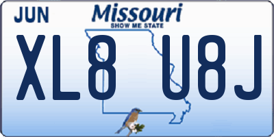 MO license plate XL8U8J