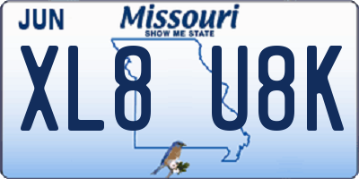 MO license plate XL8U8K