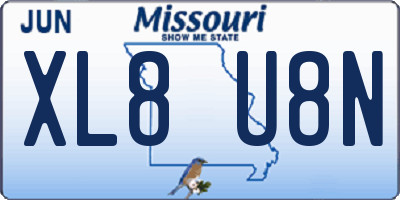 MO license plate XL8U8N