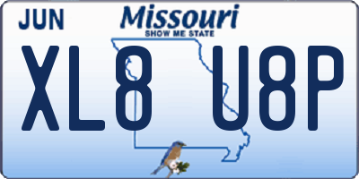 MO license plate XL8U8P