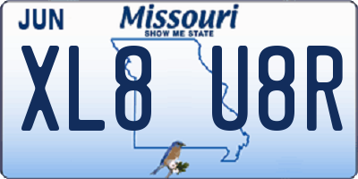 MO license plate XL8U8R
