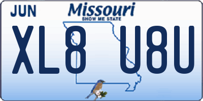 MO license plate XL8U8U