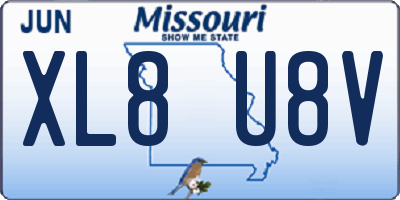 MO license plate XL8U8V