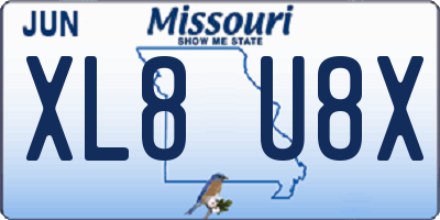 MO license plate XL8U8X