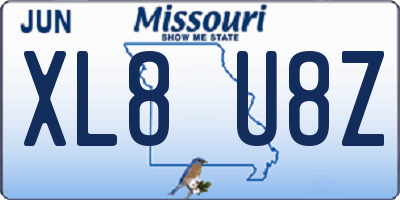 MO license plate XL8U8Z