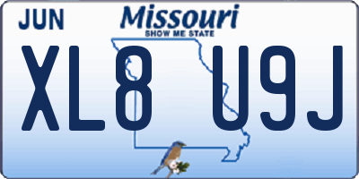 MO license plate XL8U9J
