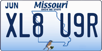 MO license plate XL8U9R