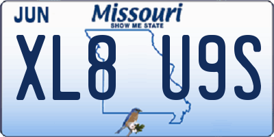 MO license plate XL8U9S