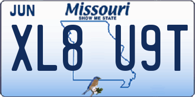 MO license plate XL8U9T