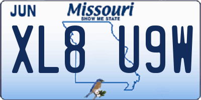 MO license plate XL8U9W