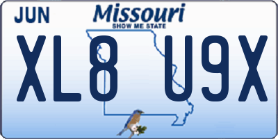 MO license plate XL8U9X