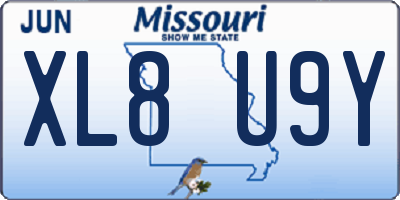 MO license plate XL8U9Y