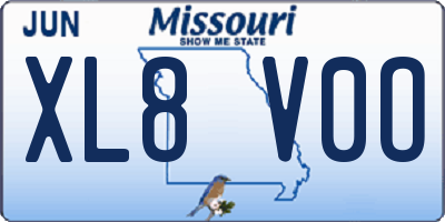 MO license plate XL8V0O