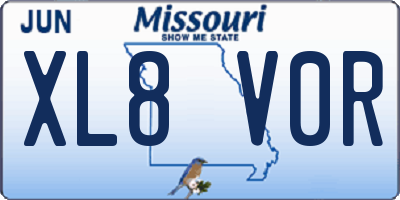 MO license plate XL8V0R