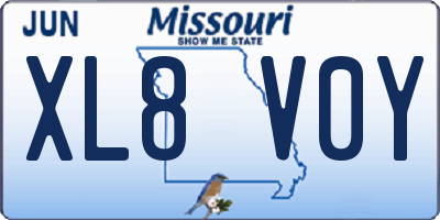 MO license plate XL8V0Y