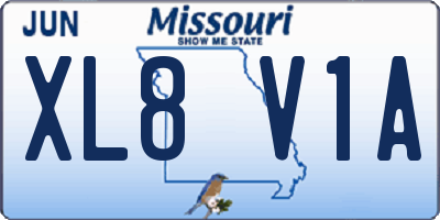 MO license plate XL8V1A