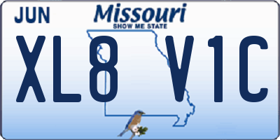 MO license plate XL8V1C