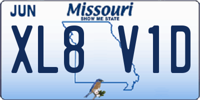 MO license plate XL8V1D