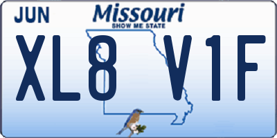MO license plate XL8V1F