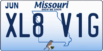 MO license plate XL8V1G